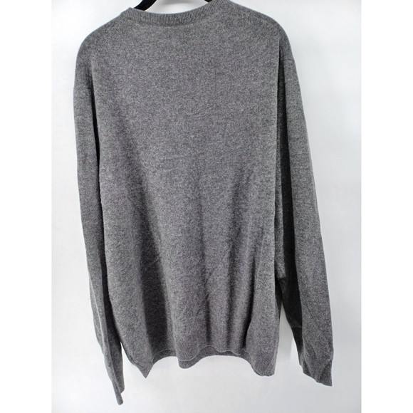 Ethan Pierce Men's Pullover Sweater Long Sleeve Gray XXL V-Neck 100% Cashmere. - Picture 6 of 6